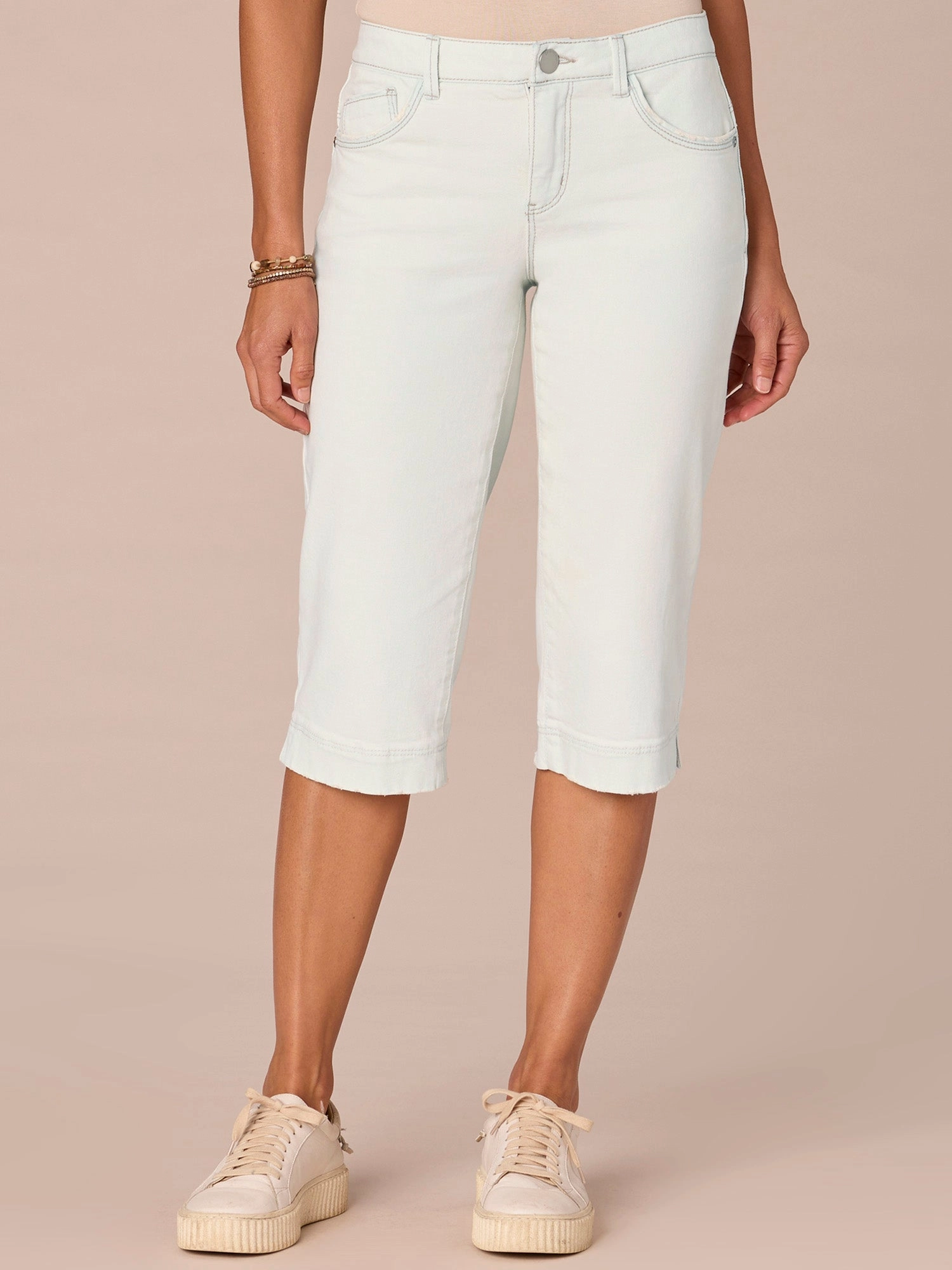 "Ab"solution Mid-Rise Skimmer Petite Jeans with Slit Hem