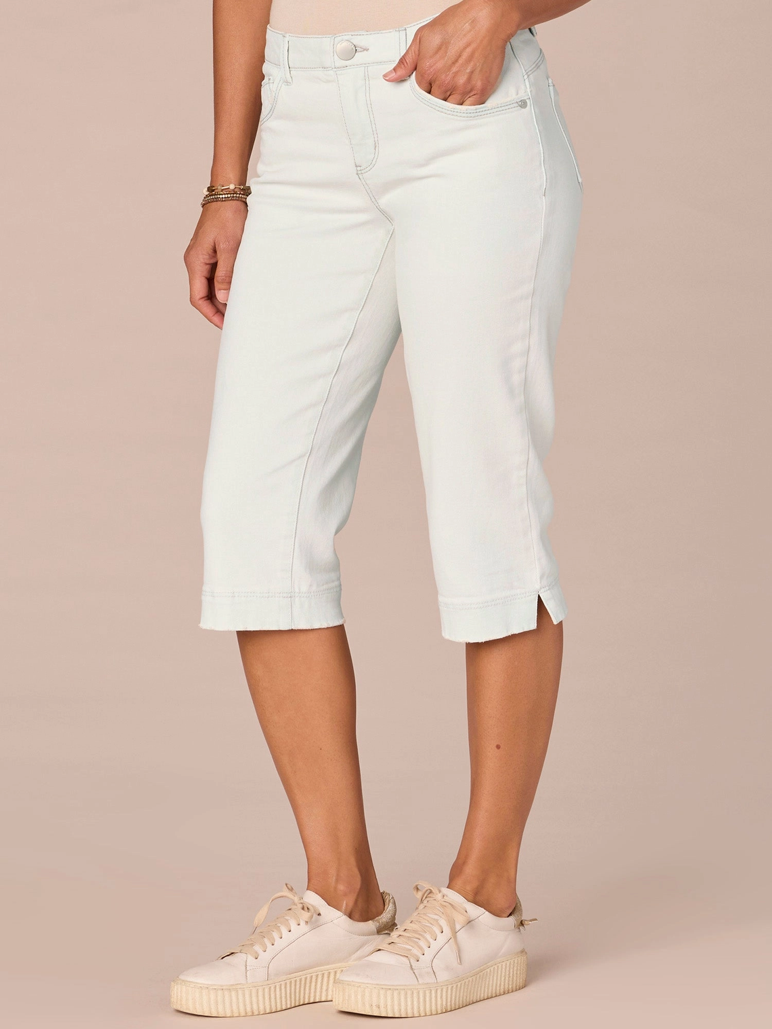 "Ab"solution Mid-Rise Skimmer Petite Jeans with Slit Hem