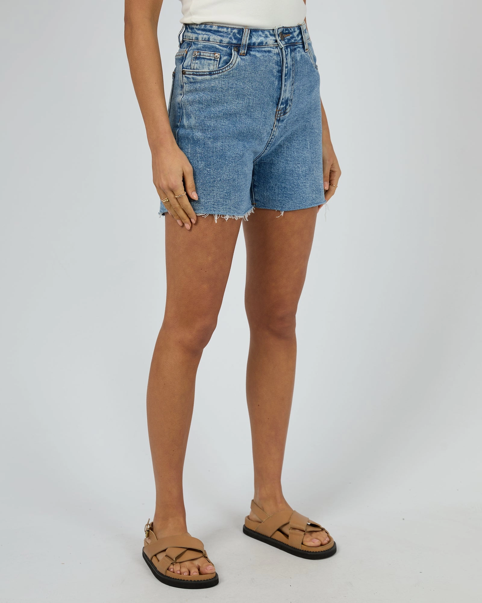 All About Eve Bobby Cut Off Short Light Blue