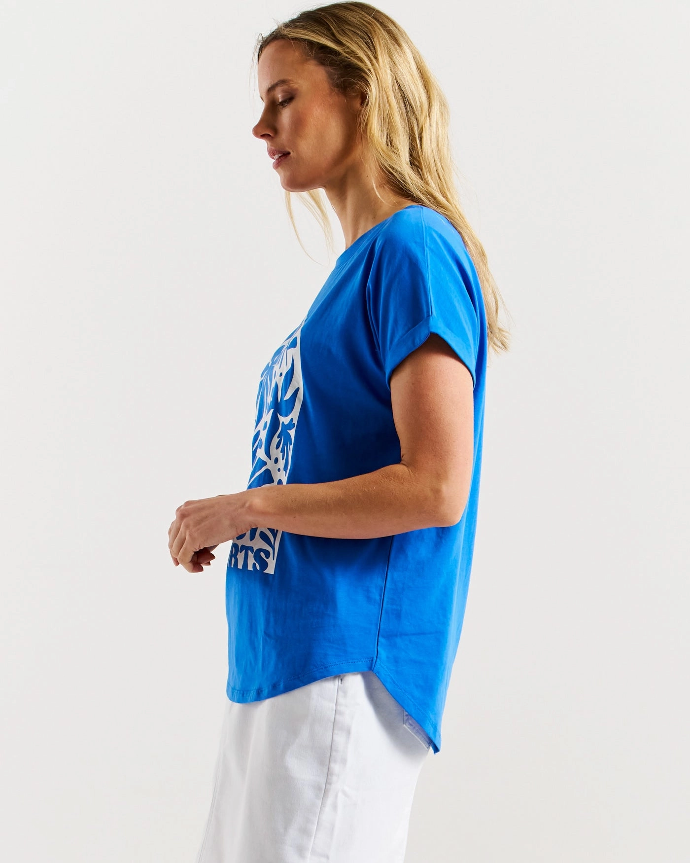 Betty Basics Hailey Short Sleeve Tee St. Palms Print