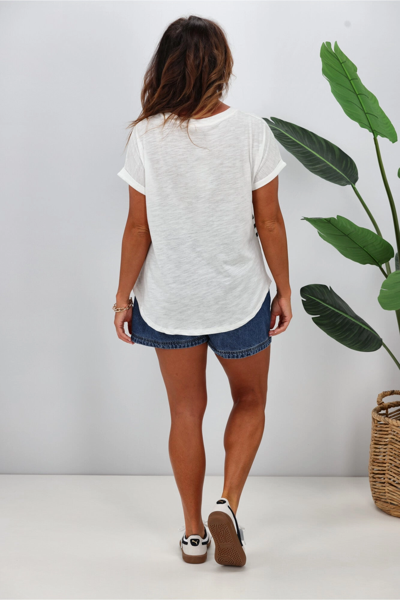 Betty Basics Hailey Short Sleeve Tee White Black Stripe