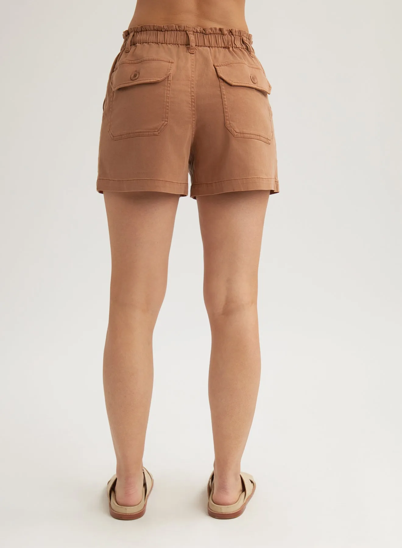 Callie Ruffle Short - Terracotta Brown