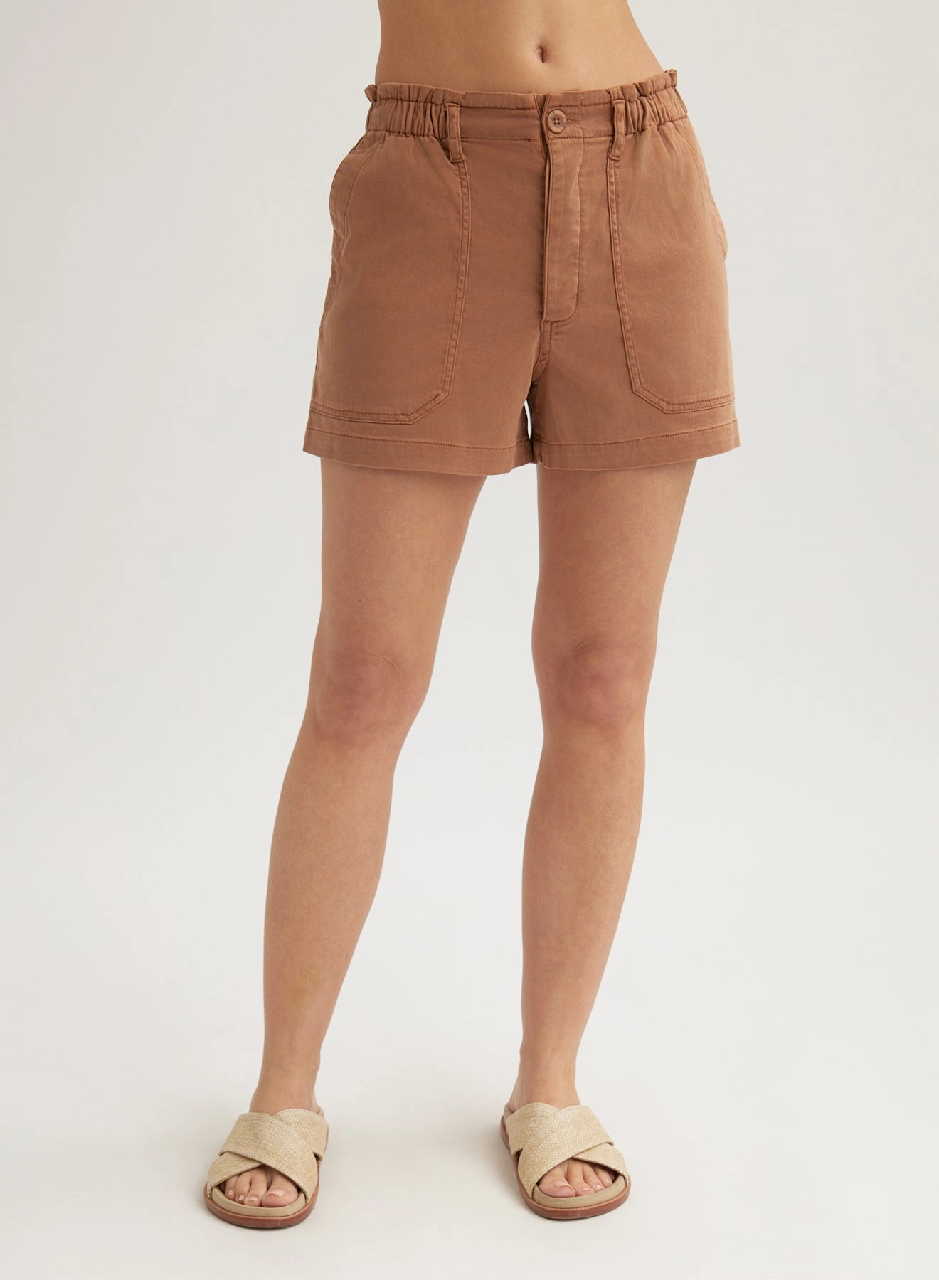 Callie Ruffle Short - Terracotta Brown