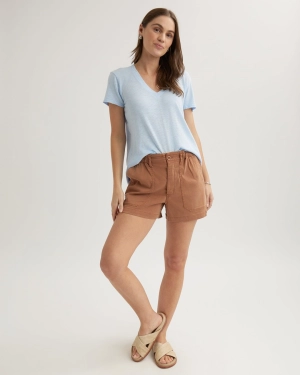 Callie Ruffle Short - Terracotta Brown