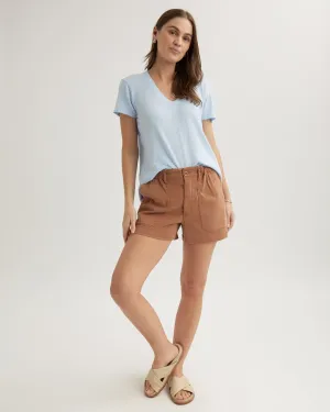 Callie Ruffle Short - Terracotta Brown