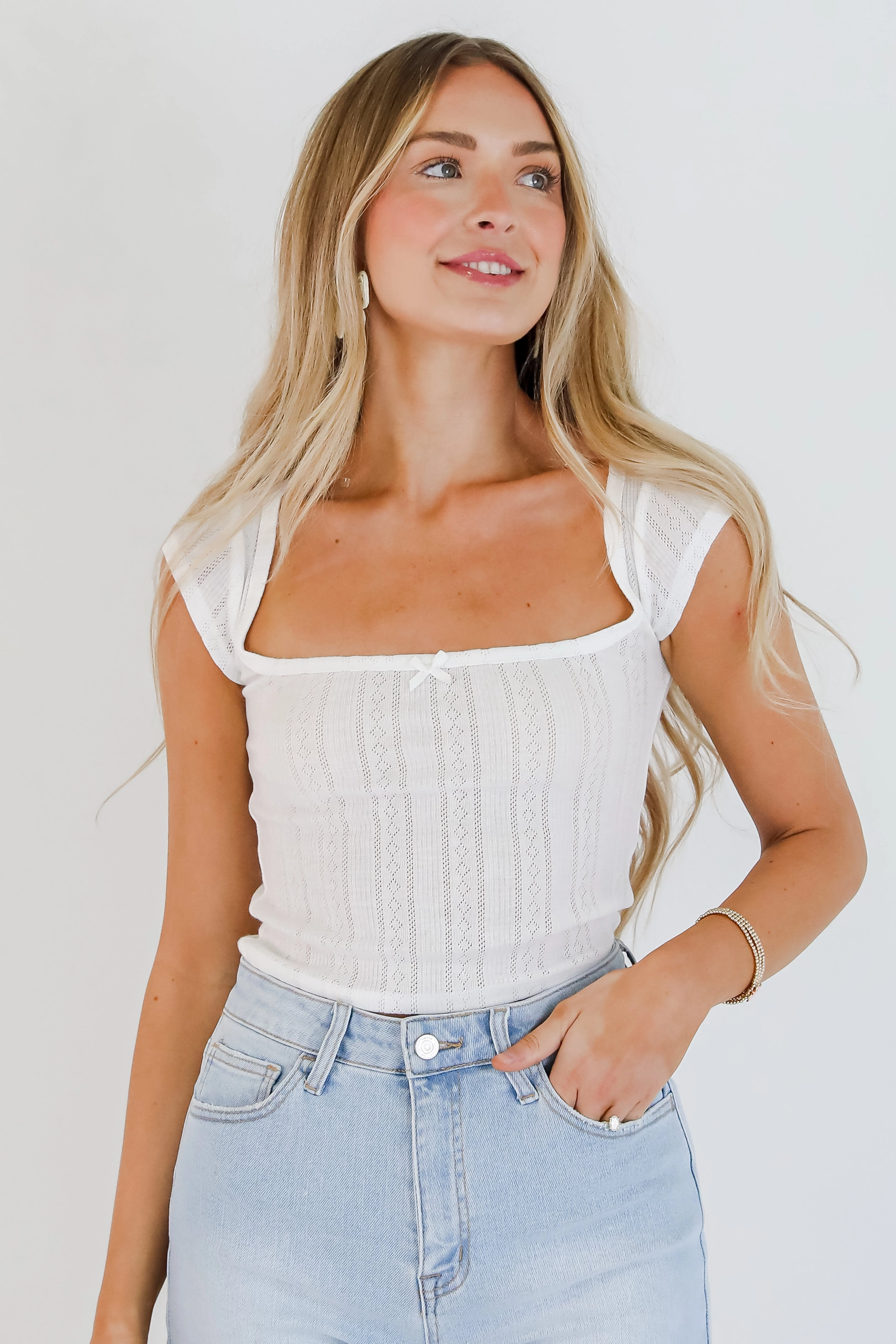 Conveniently Cute Pointelle Tee