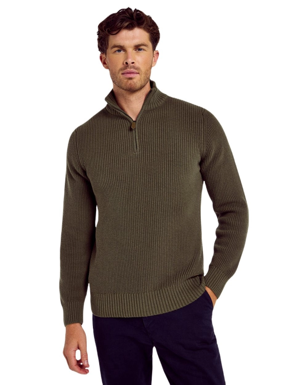 Dubarry Mens Portmarnock Fisherman Zip Neck Sweater