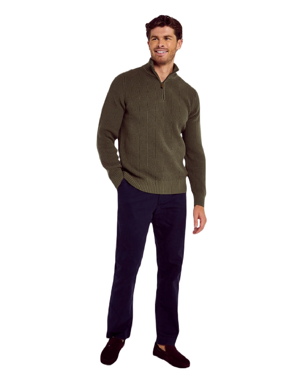 Dubarry Mens Portmarnock Fisherman Zip Neck Sweater