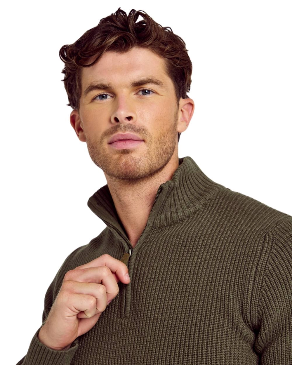 Dubarry Mens Portmarnock Fisherman Zip Neck Sweater