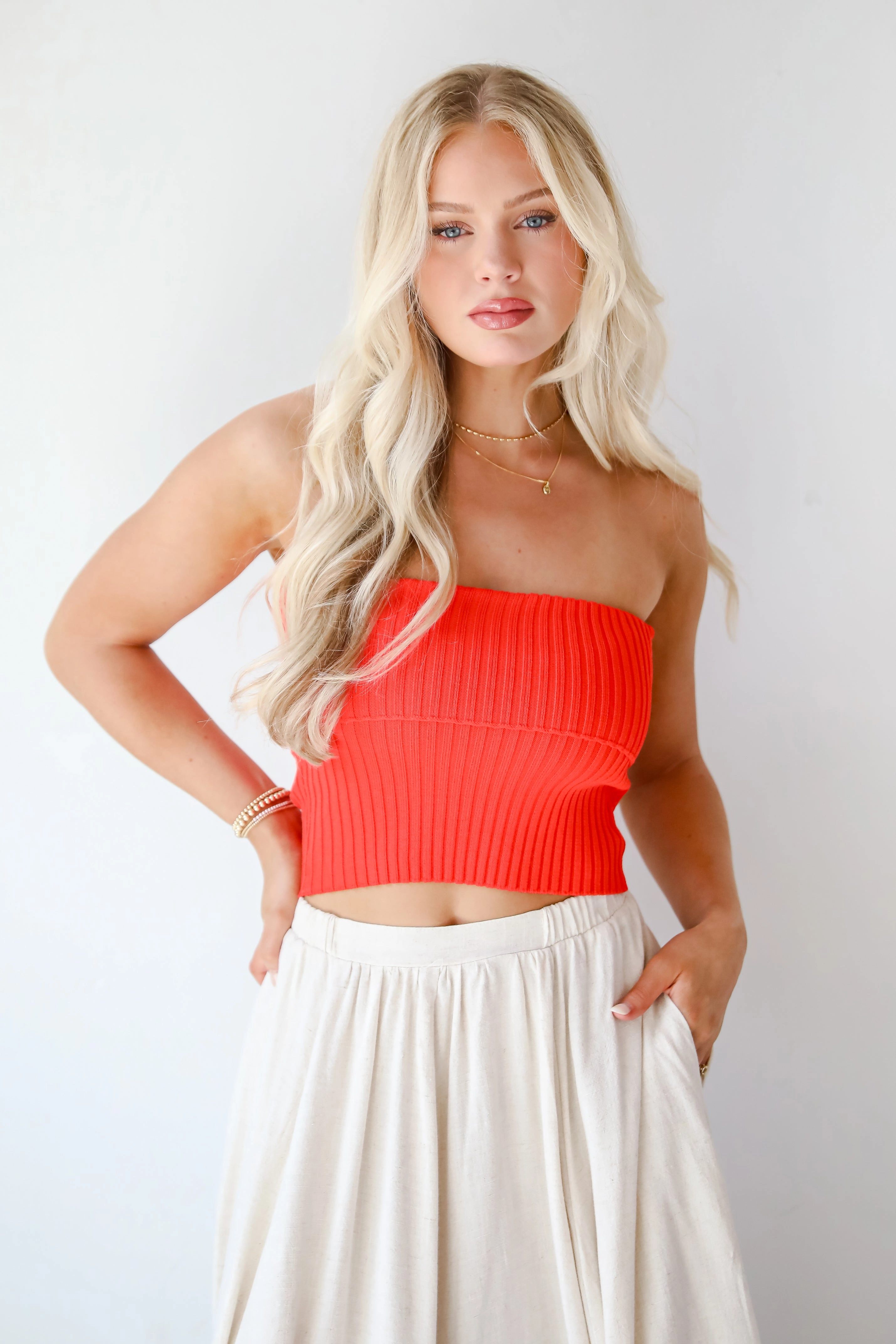 Effortless Escape Knit Strapless Top - DU DEAL