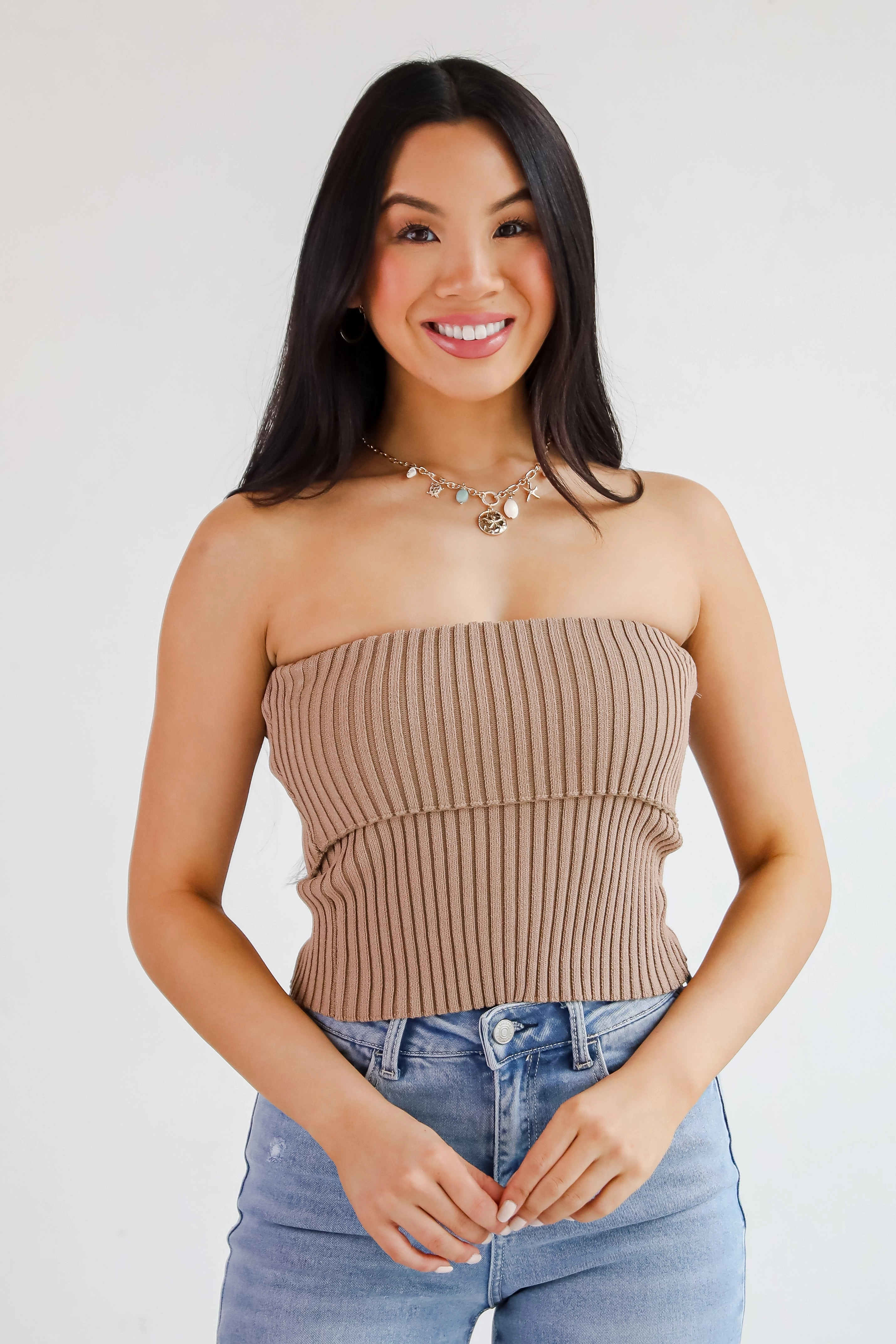 Effortless Escape Knit Strapless Top - DU DEAL