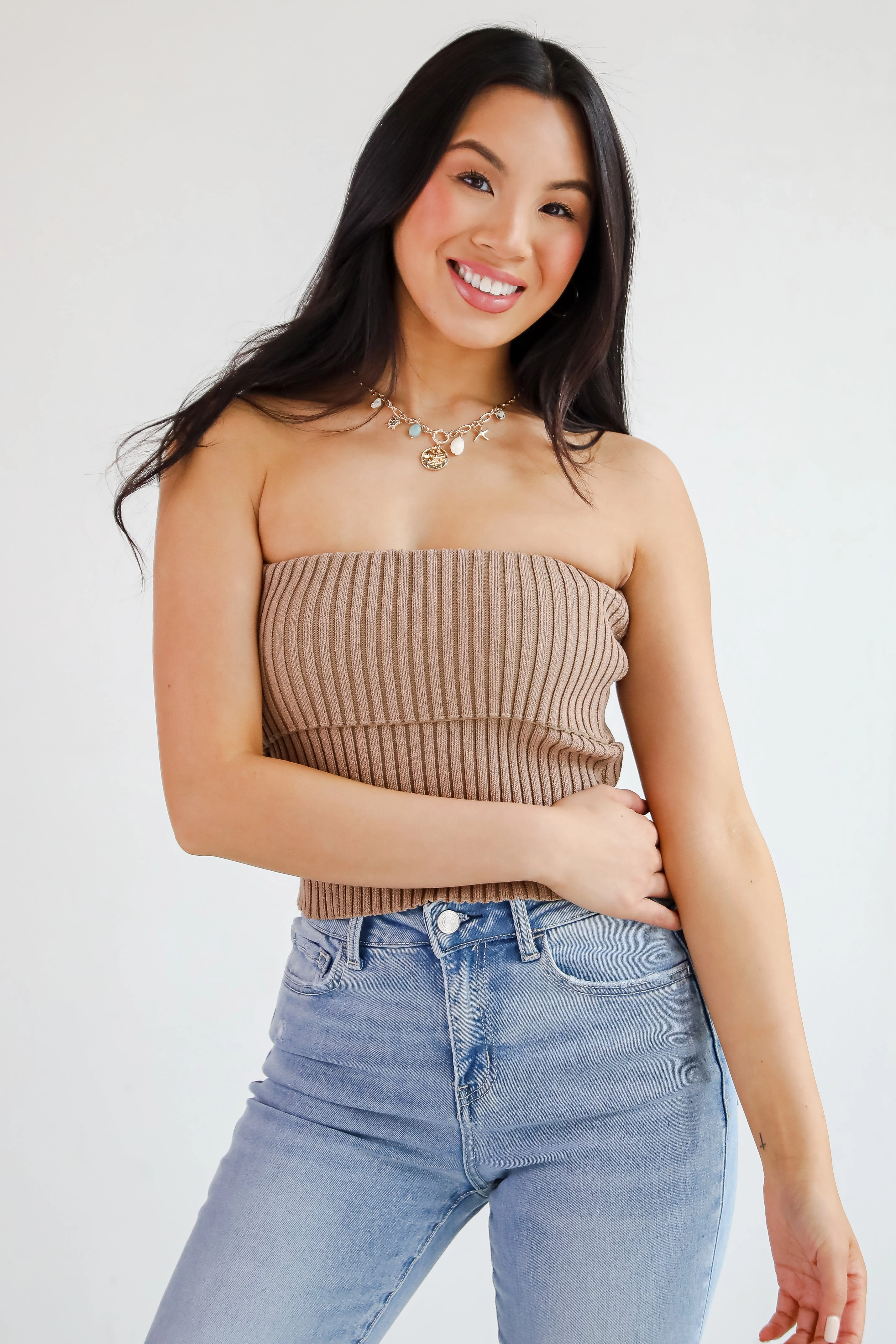 Effortless Escape Knit Strapless Top - DU DEAL