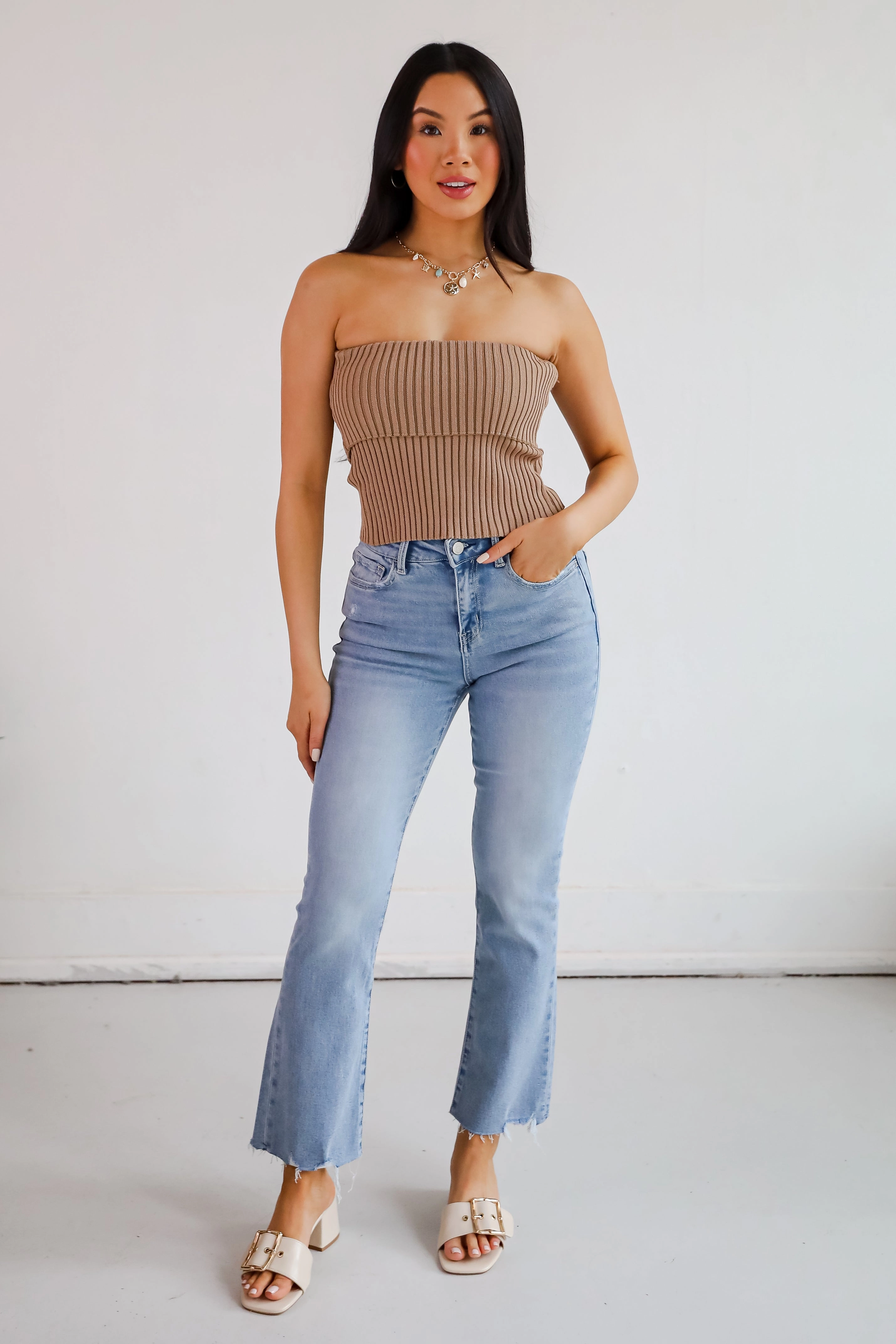 Effortless Escape Knit Strapless Top - DU DEAL