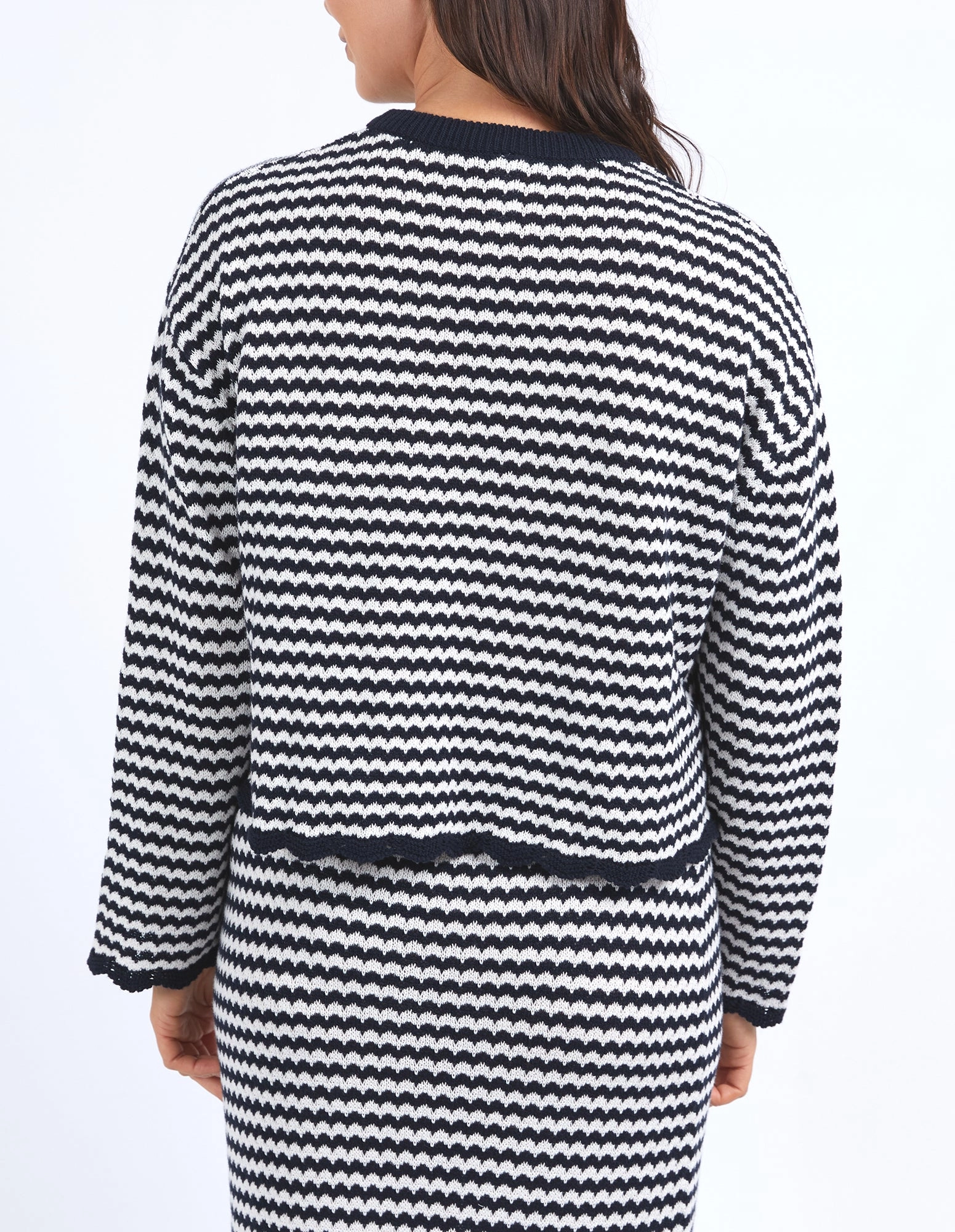 Elm Rosie Stripe Knit Navy/White