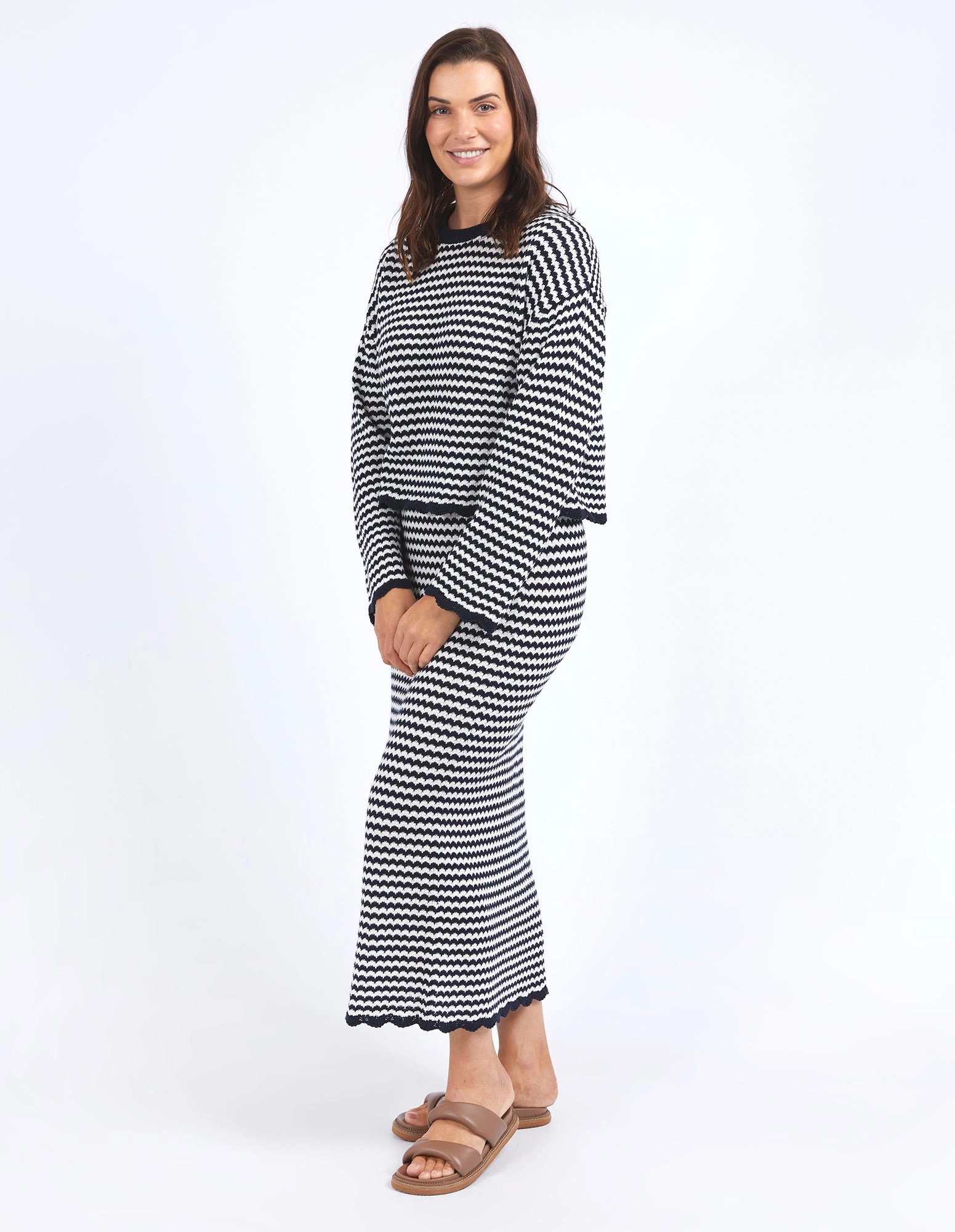 Elm Rosie Stripe Knit Navy/White