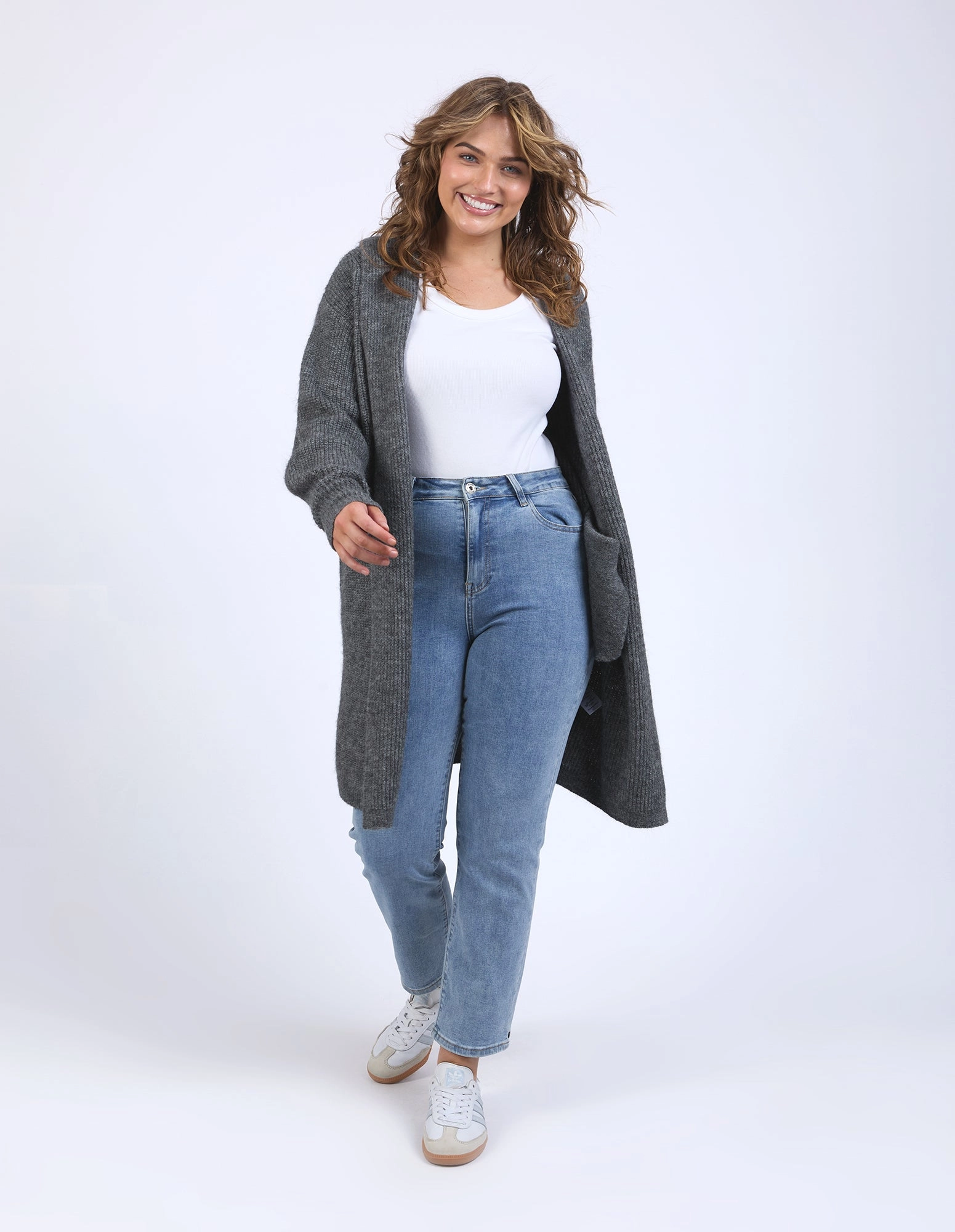 Elm Sylvie Longline Cardi Charcoal