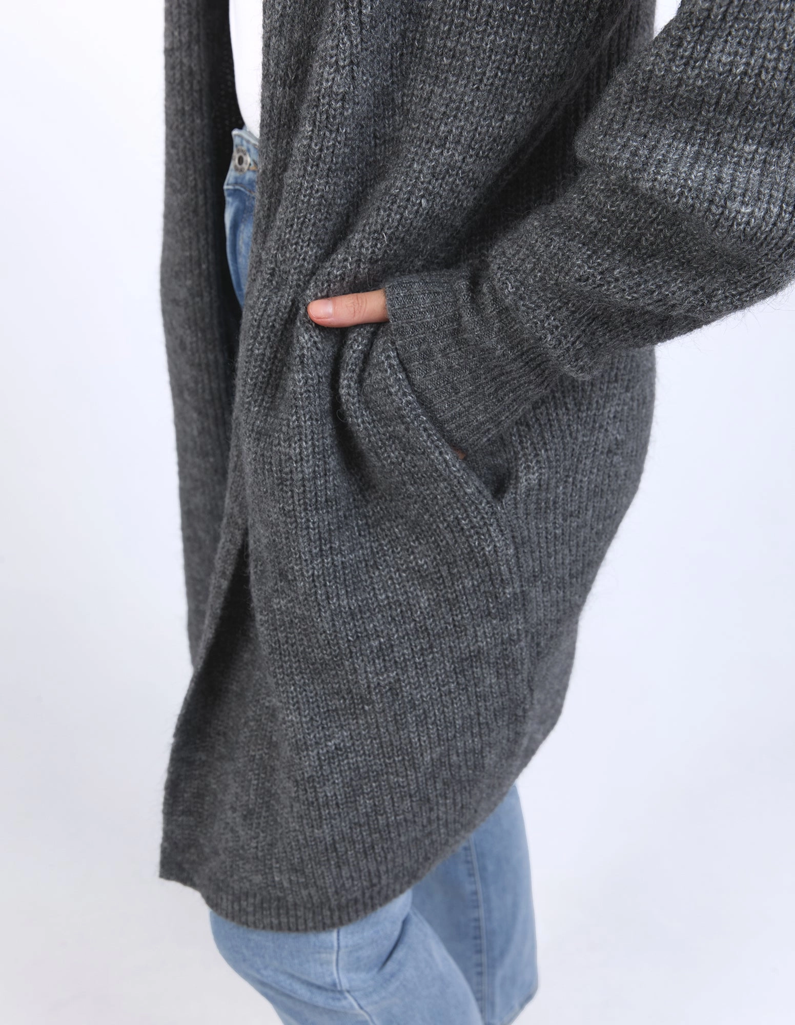 Elm Sylvie Longline Cardi Charcoal