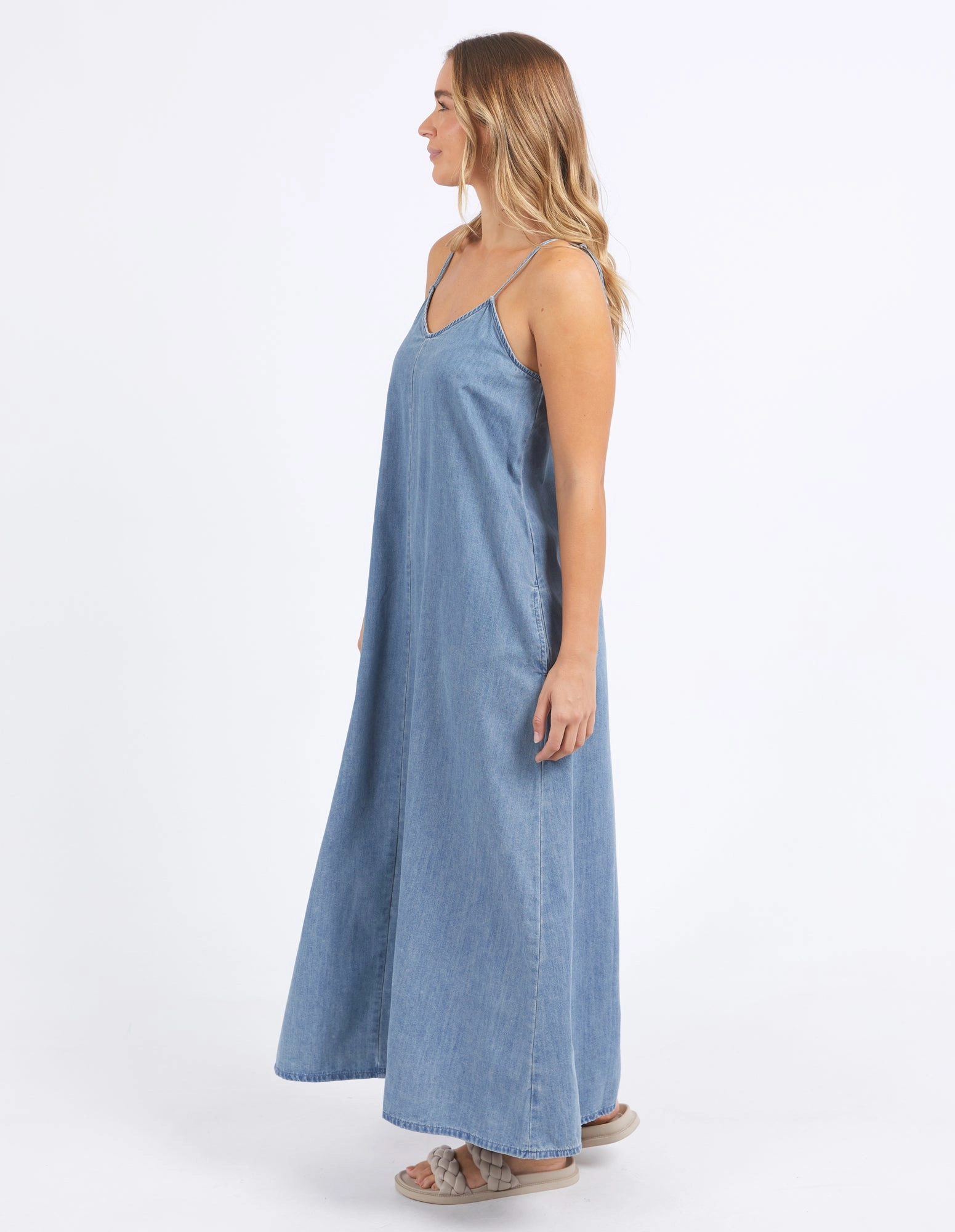 Foxwood Roma Denim Dress Mid Blue
