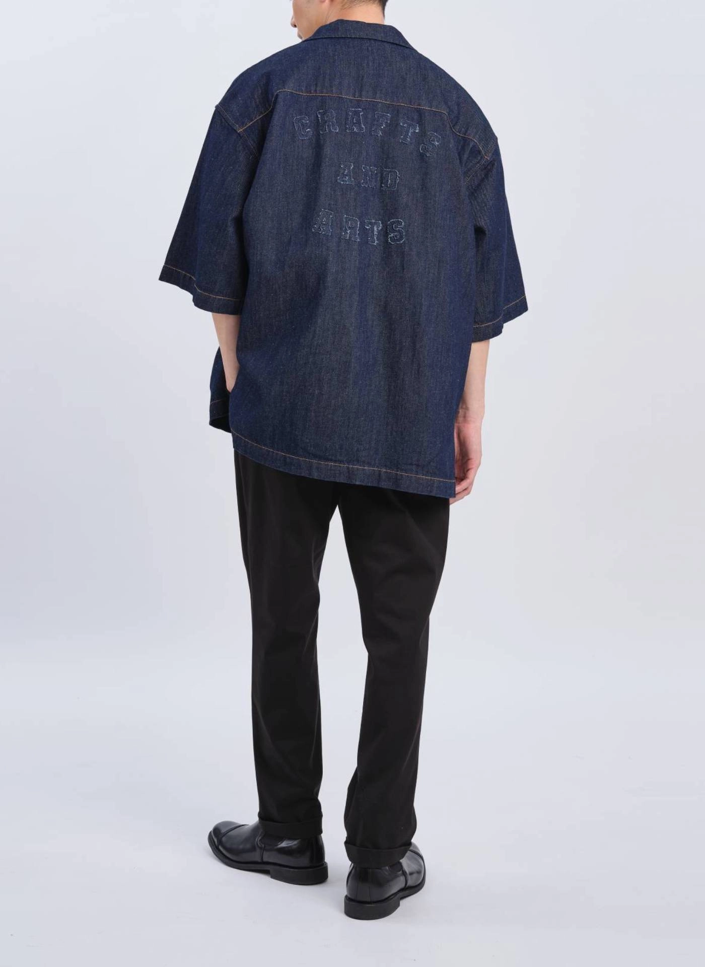 Indigo Cotton linen Denim Shirt Jacket