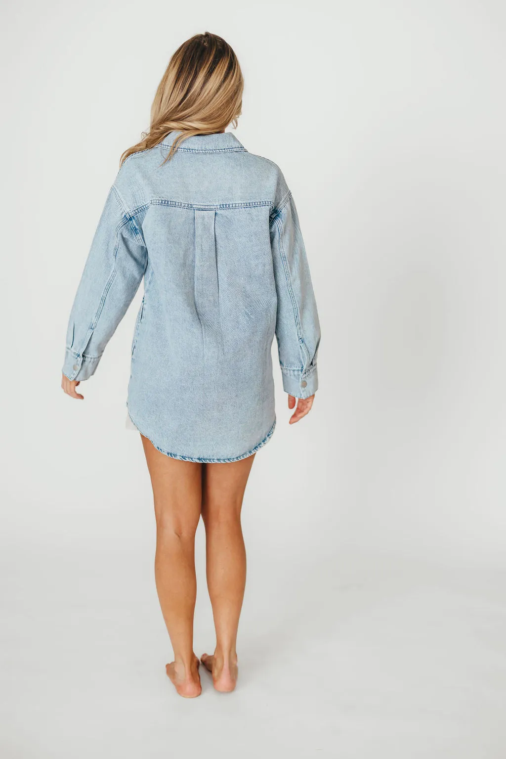 Meritt Longline Denim Jacket in Light Wash
