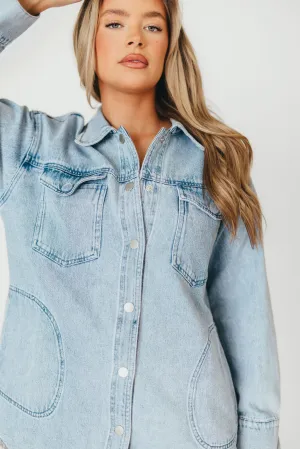 Meritt Longline Denim Jacket in Light Wash