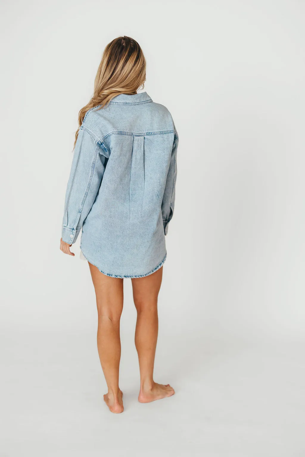 Meritt Longline Denim Jacket in Light Wash