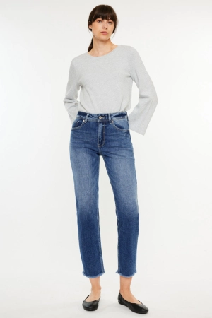 Nancy High Rise Slim Straight Leg Jeans