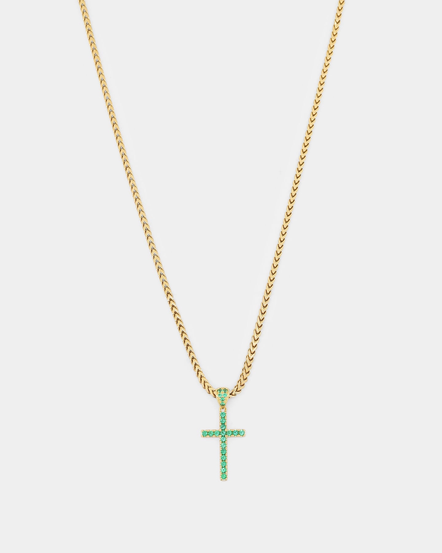 NXS Classic Mini Cross Pendant Gold/Green