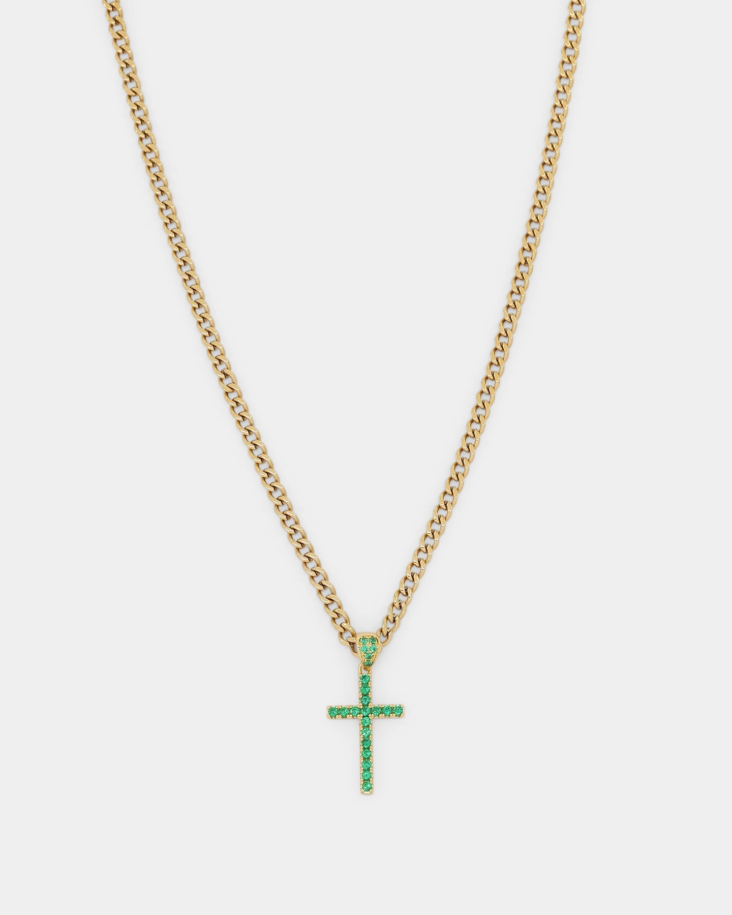 NXS Classic Mini Cross Pendant Gold/Green