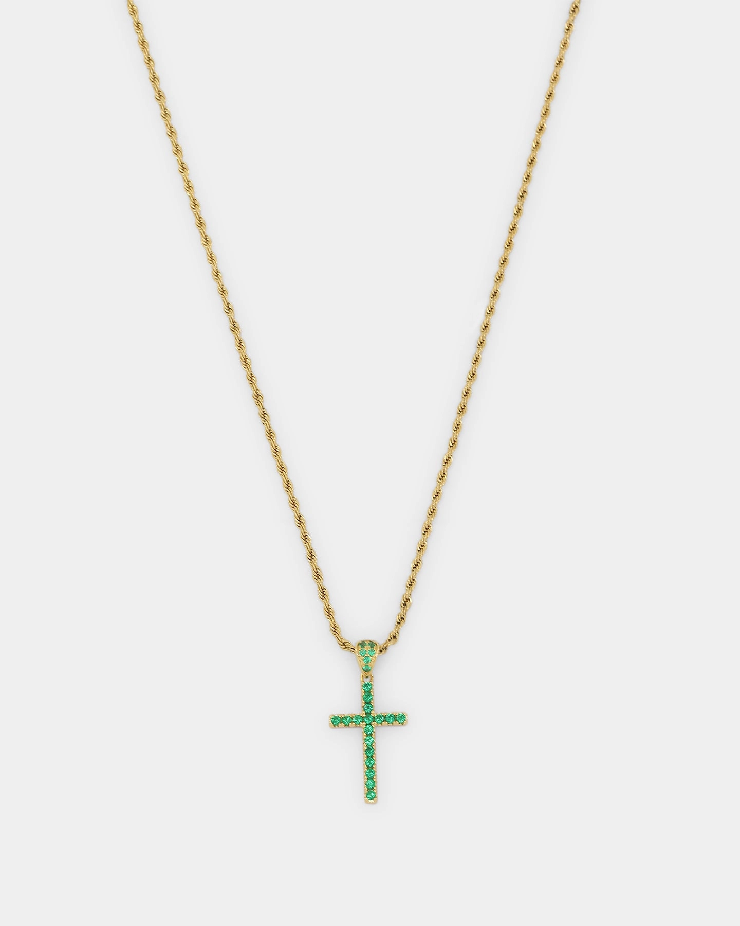 NXS Classic Mini Cross Pendant Gold/Green