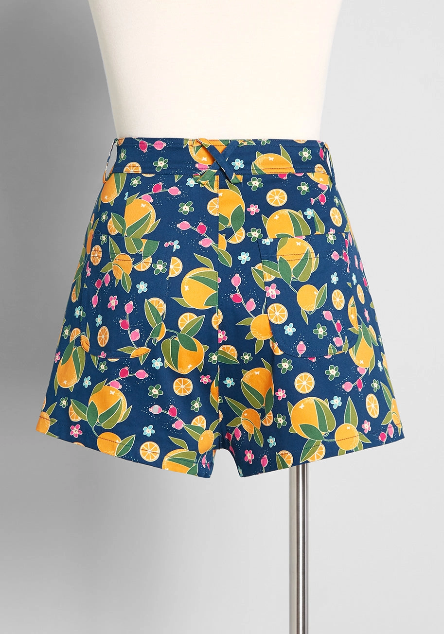 Orange Bloom Boom Shorts