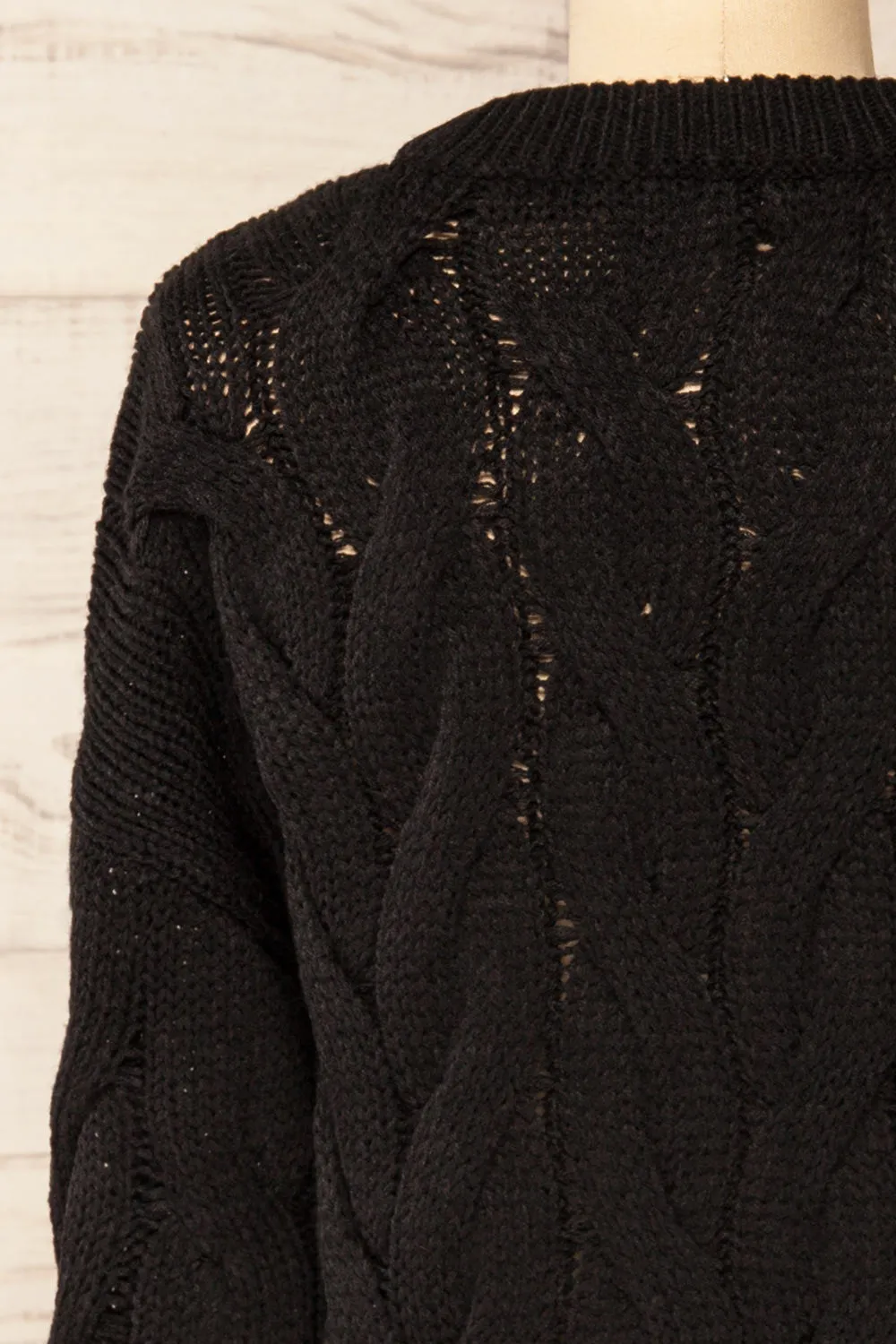 Paide Black | Cable Knit Sweater