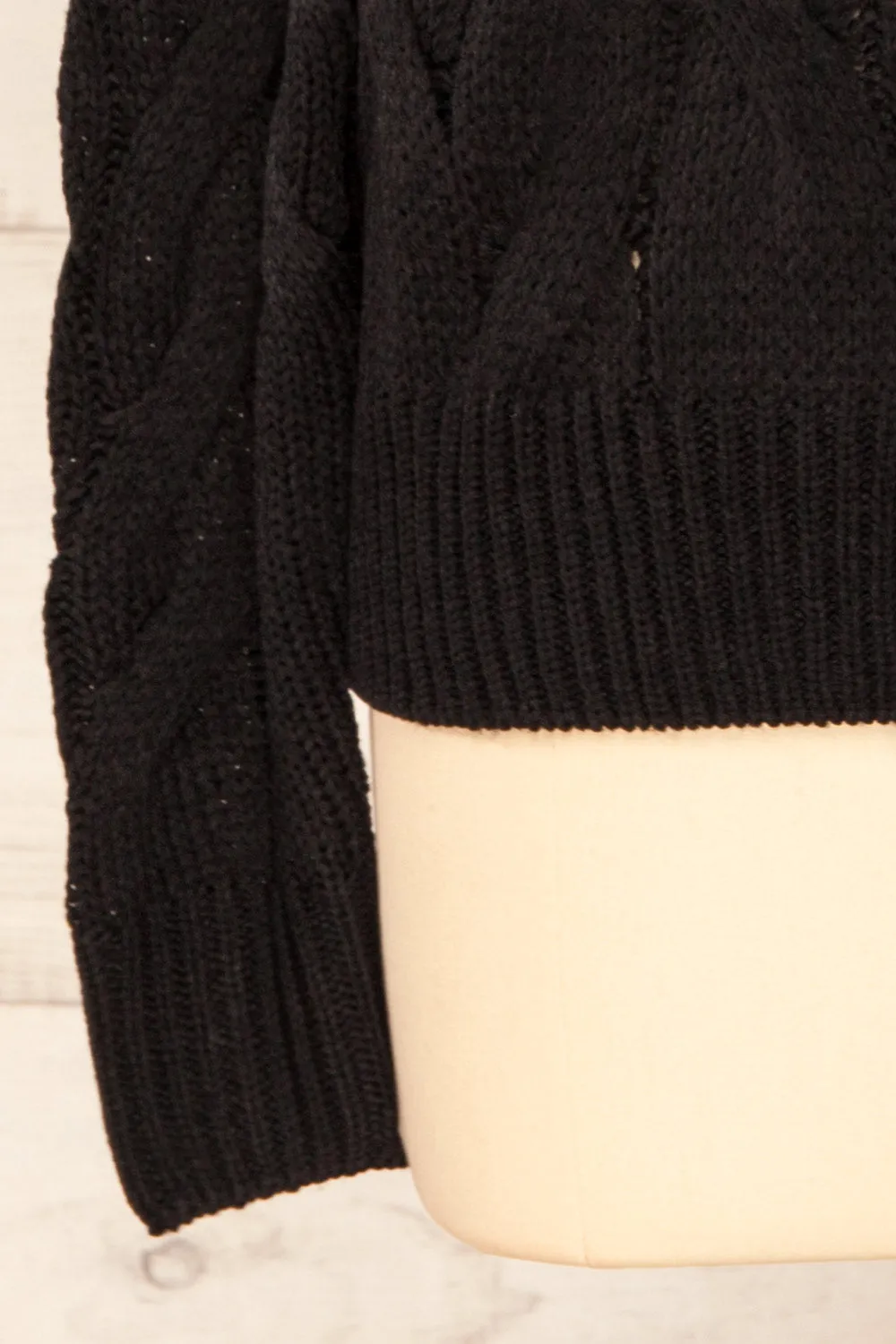 Paide Black | Cable Knit Sweater