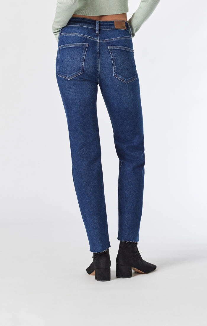 PARIS STRAIGHT LEG JEANS IN DARK BRUSHED FLEX BLUE