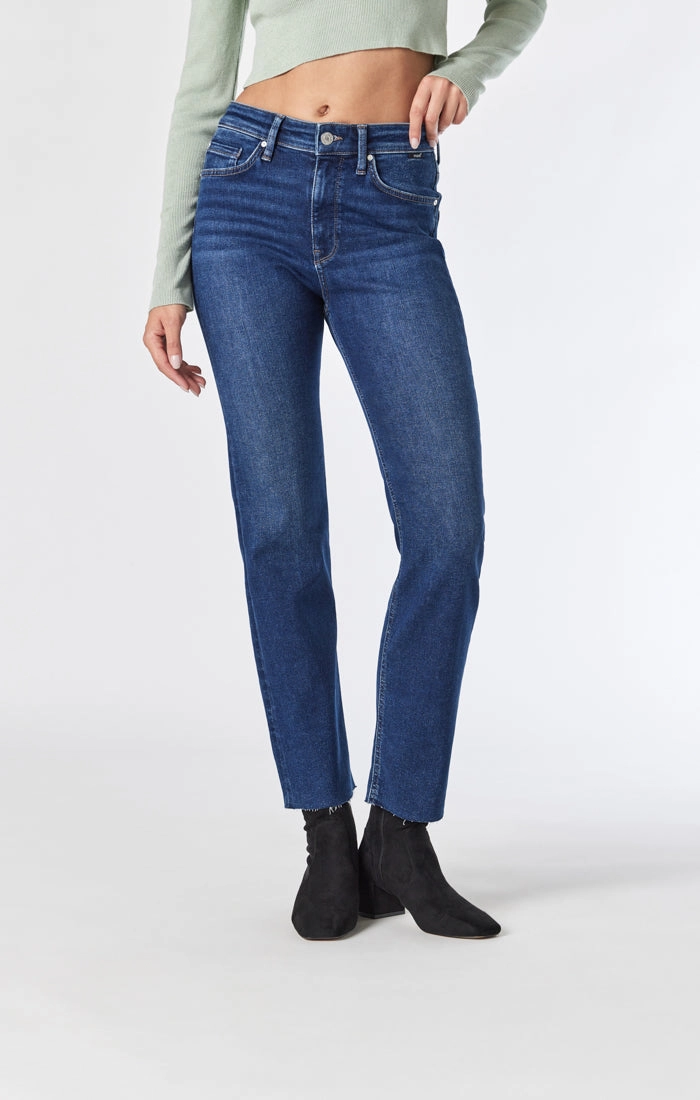 PARIS STRAIGHT LEG JEANS IN DARK BRUSHED FLEX BLUE