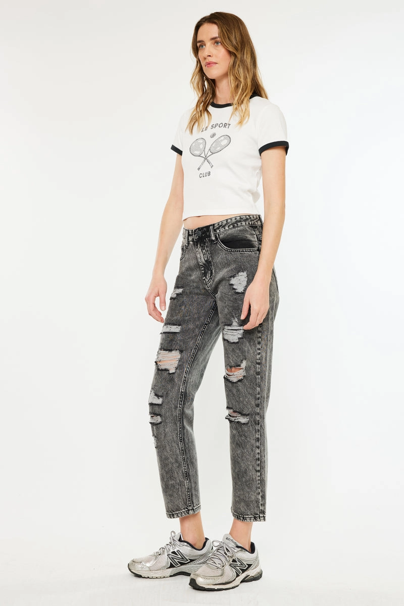 Rita High Rise Slim Straight Fit Leg Jeans