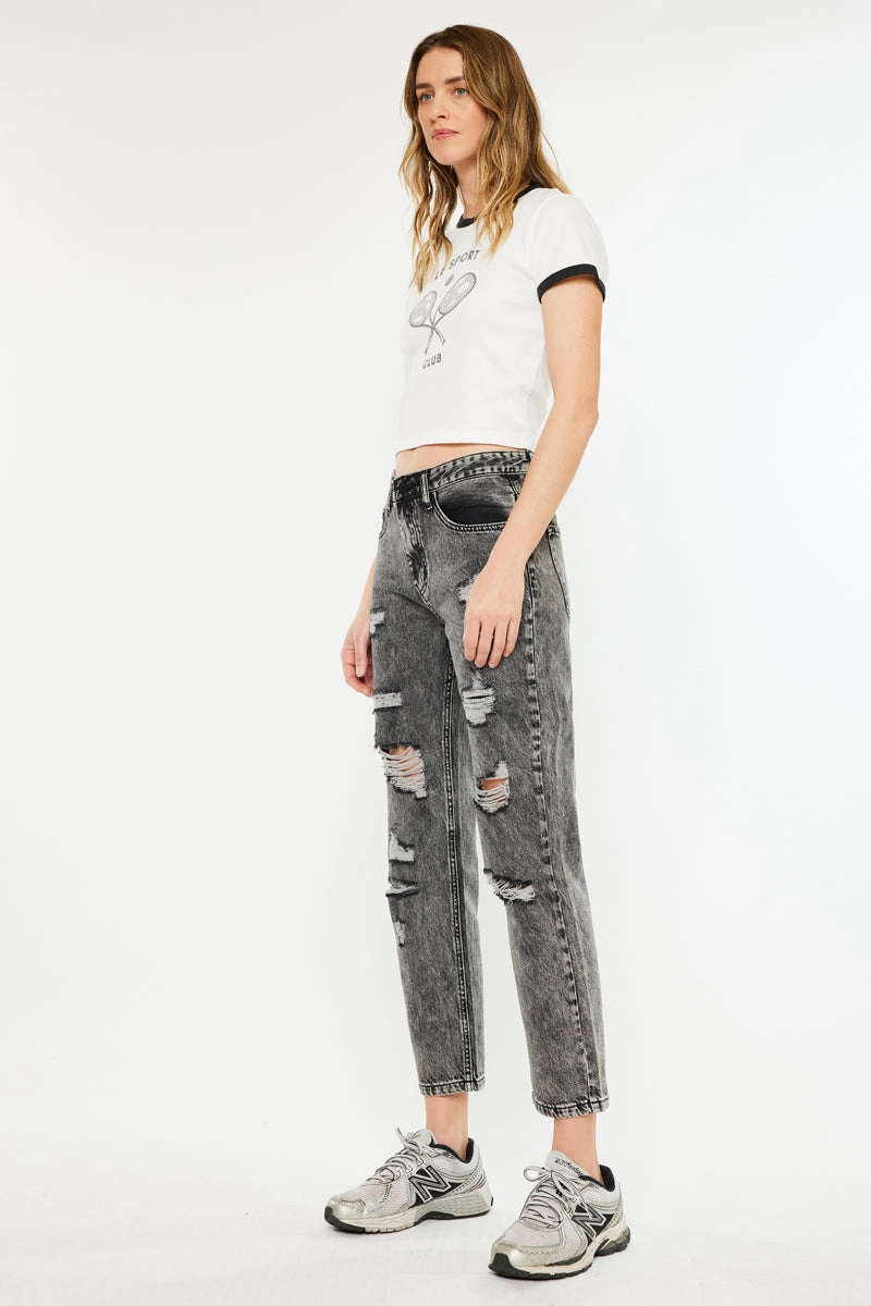 Rita High Rise Slim Straight Fit Leg Jeans