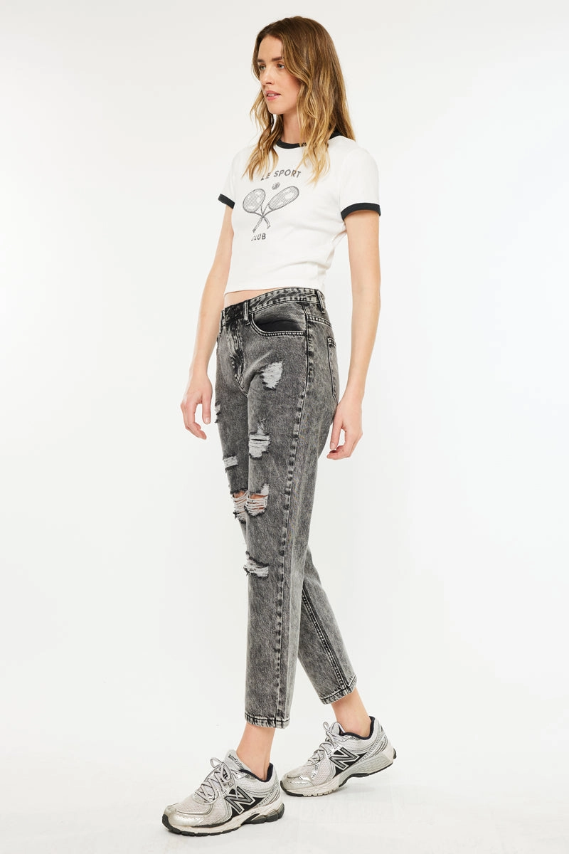 Rita High Rise Slim Straight Fit Leg Jeans