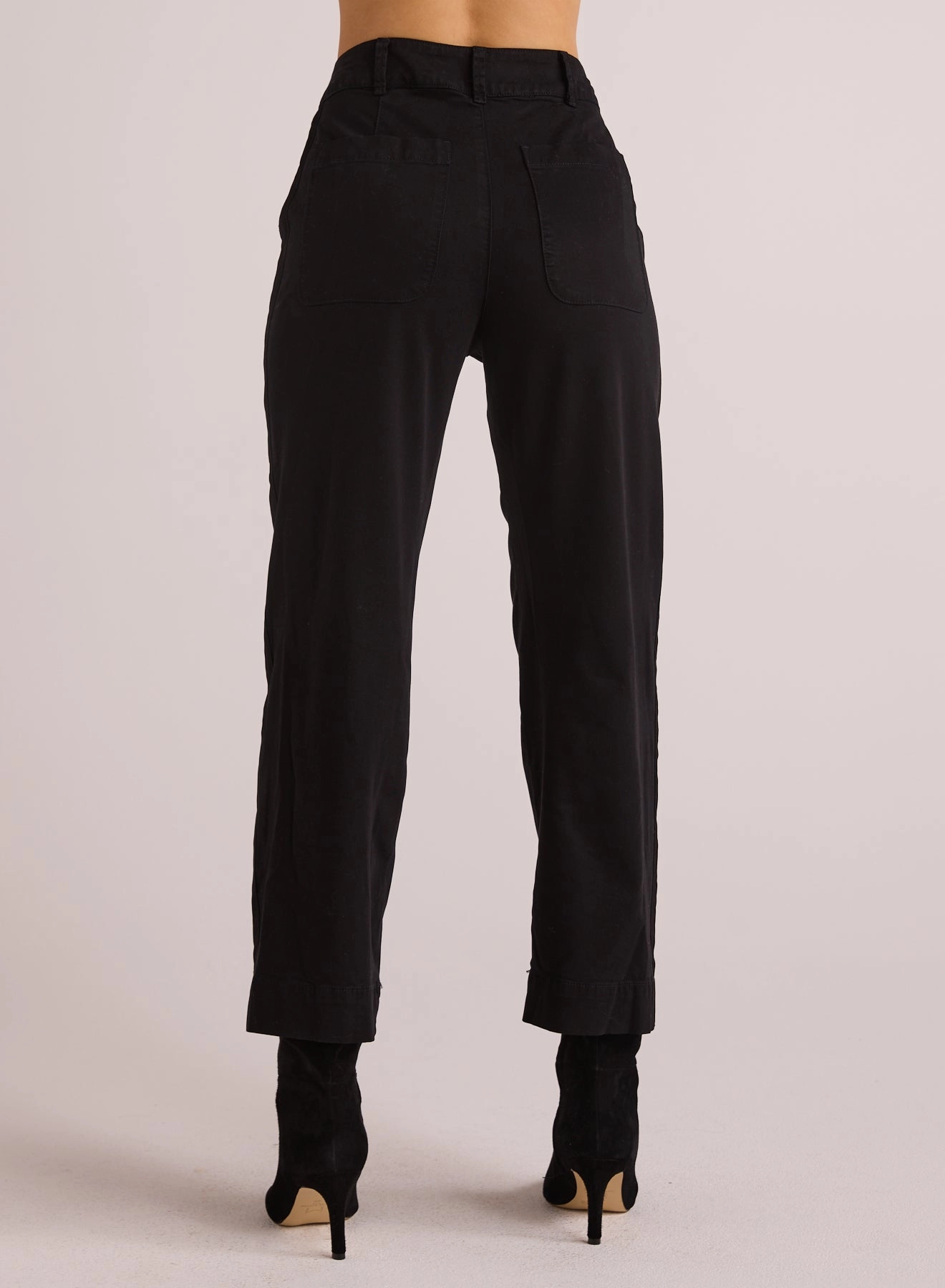 Saige Tux Stripe Crop - Black