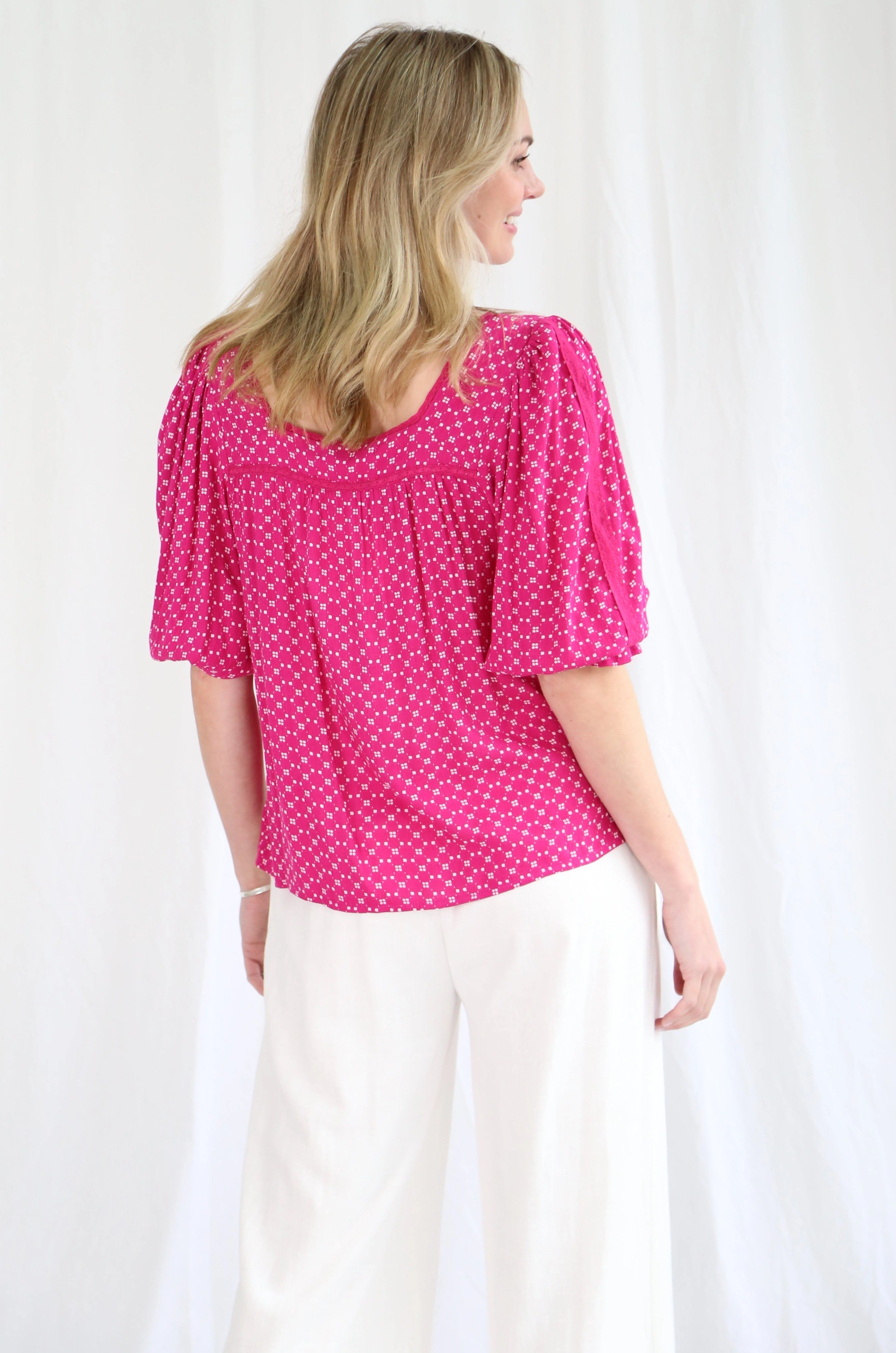 Salty Bright Pippa Top Magenta