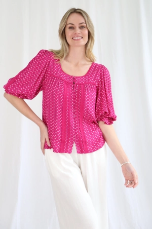 Salty Bright Pippa Top Magenta