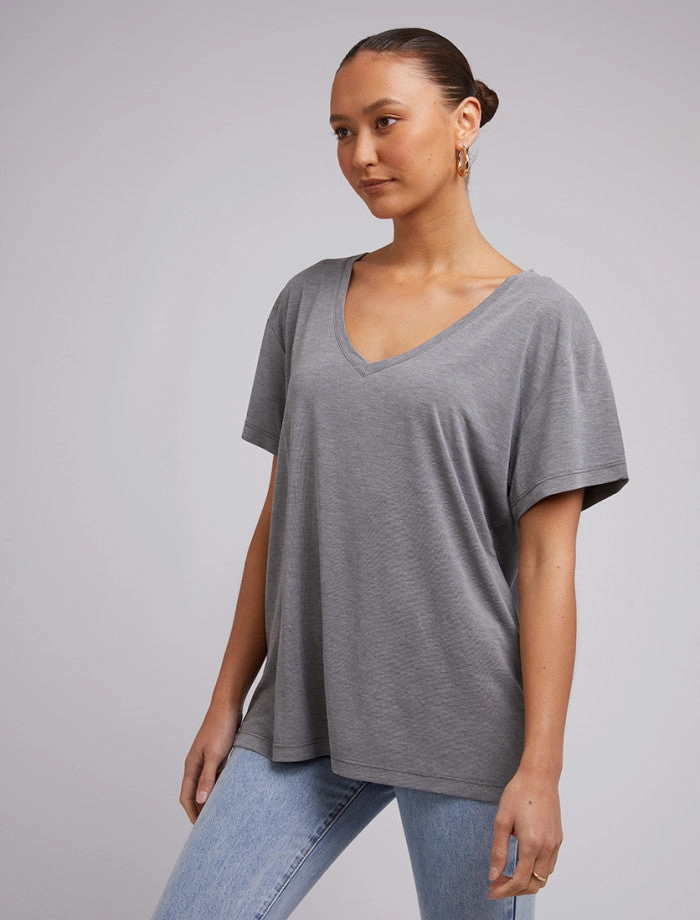 Silent Theory Harper Vee Tee Grey Marle