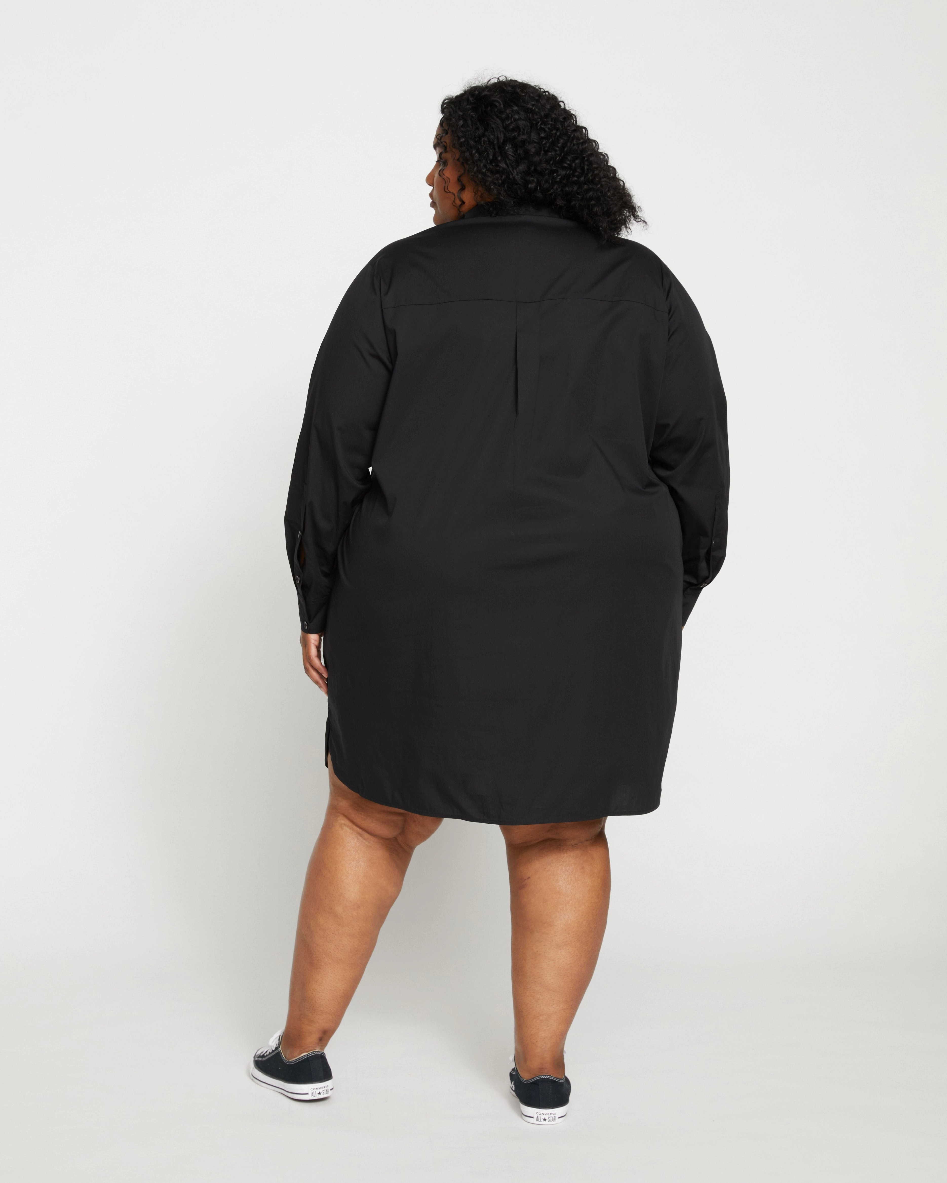 Stretch Poplin Rubicon Shirtdress - Black