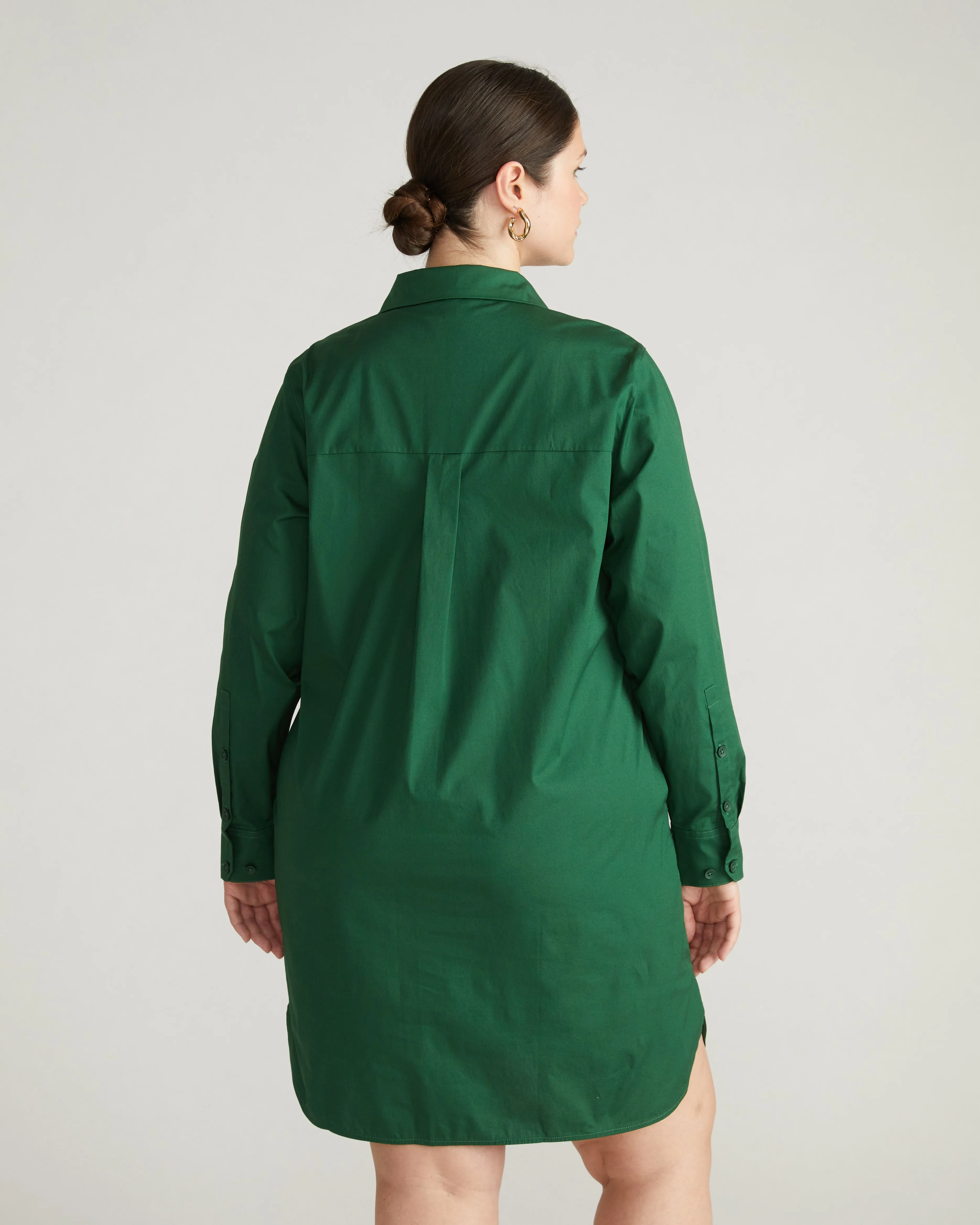 Stretch Poplin Rubicon Shirtdress - Kelly Green
