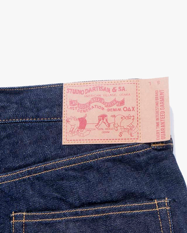 Studio D'Artisan D1826 Ivy Relaxed Tapered Mens Selvedge Jeans - Indigo Onewash