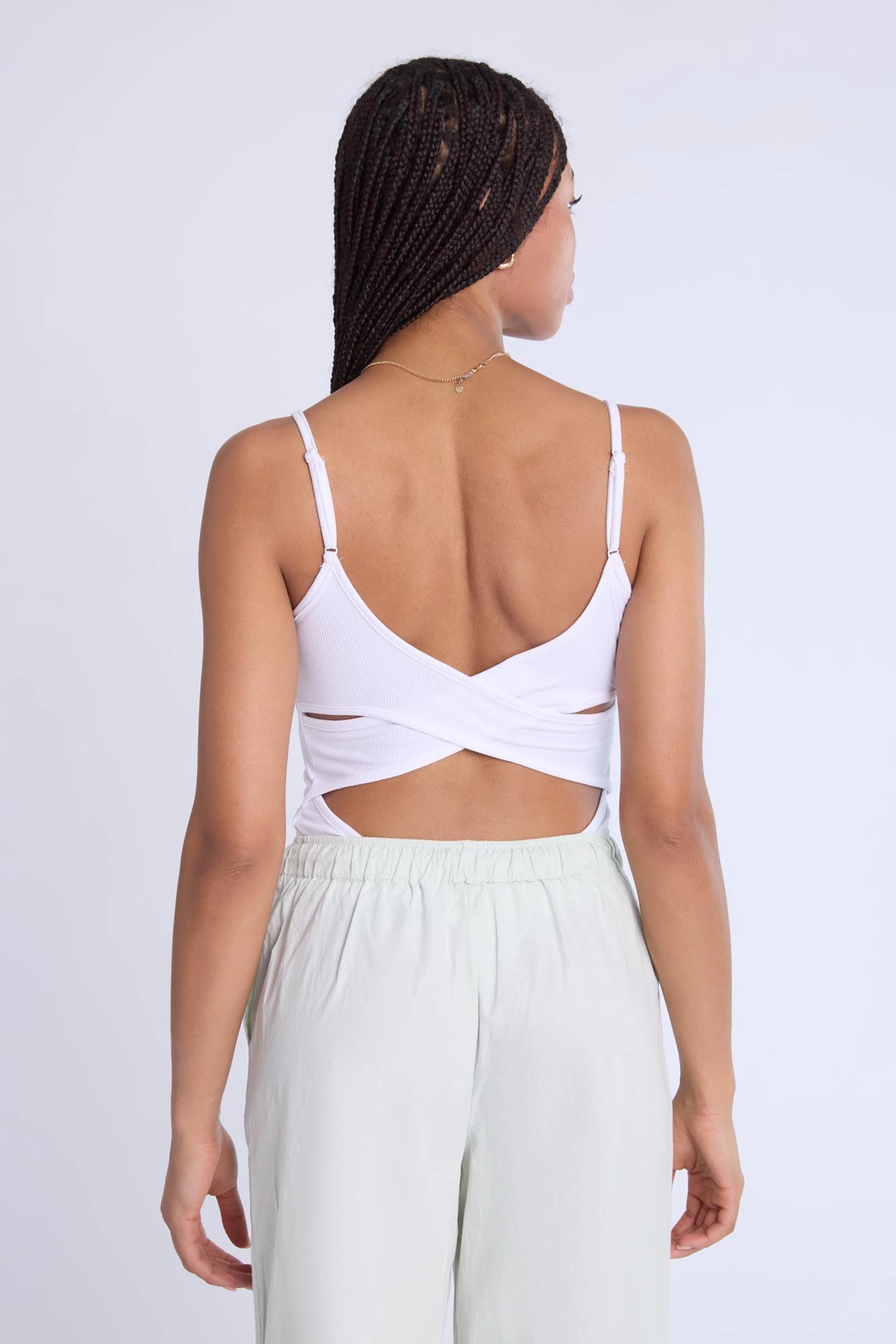 Super Soft Ribbed Cross-Back Bodysuit