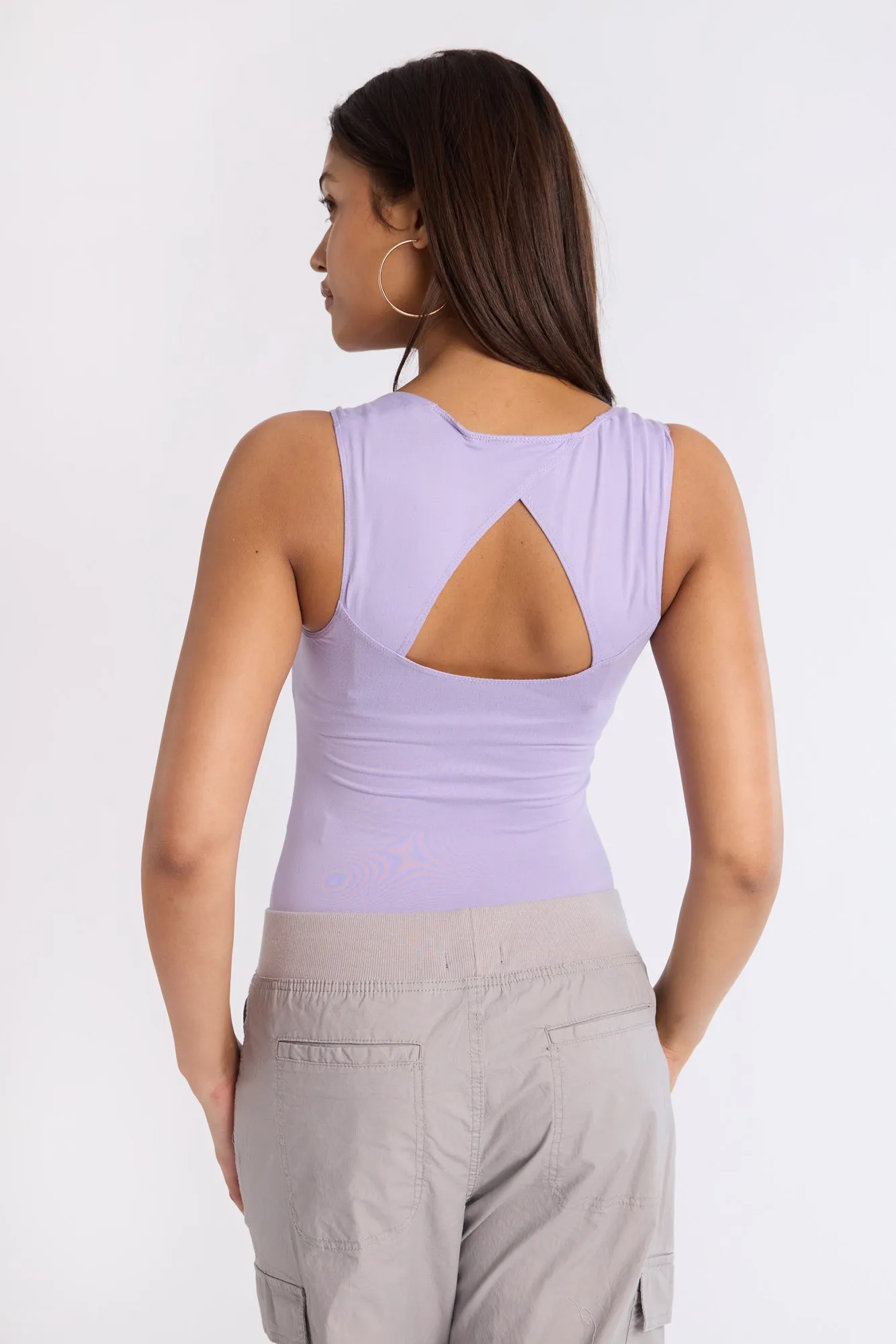Super Soft Square Neck Open-Back Bodysuit
