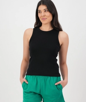 Swanndri Daisy Ribbed Singlet Black