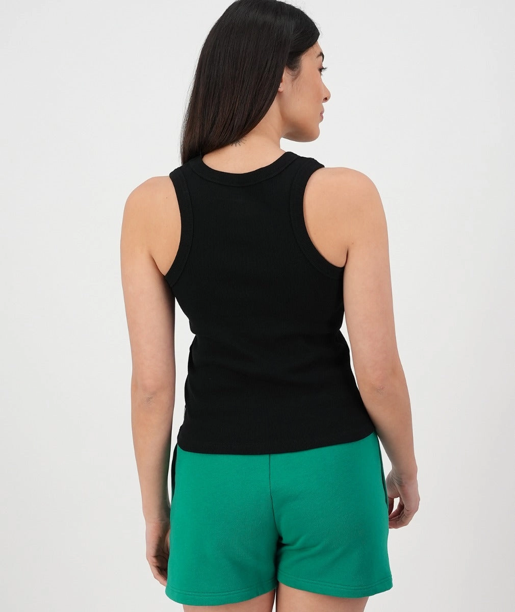 Swanndri Daisy Ribbed Singlet Black