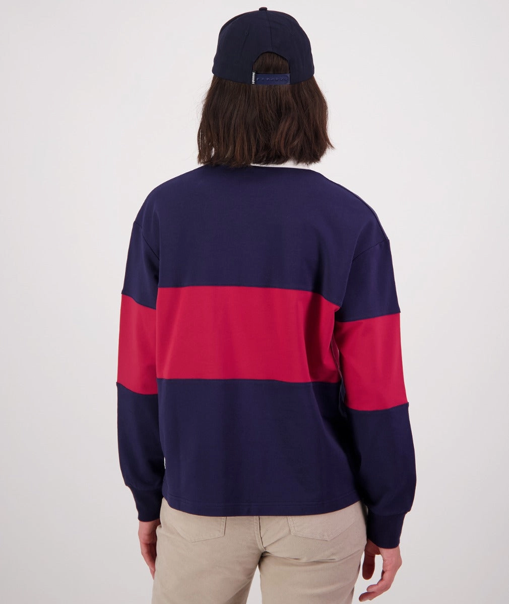 Swanndri Rutherford LS Rugby Sweater Navy Merlot